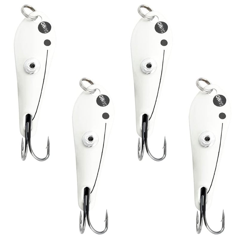 Catfish Sumo Sumo Spoon â€“ Catfishing Bait Spoon for Skipjack, White Bass, Striped Bass and Other Baitfish, 1 5/8" (2 Prong, White) - Image 1